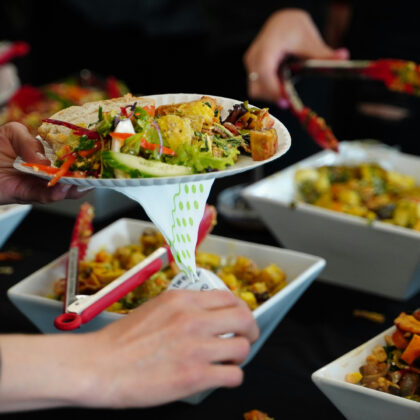 people serving themselves from catered food, best catering services in hong kong, catering company hk