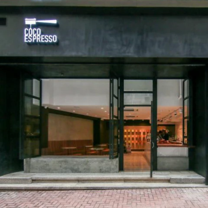 Coco Espresso branch in Wan Chai with black exterior