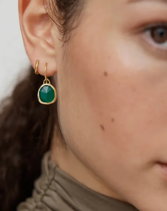 monica vinader green stone earrings gold holiday