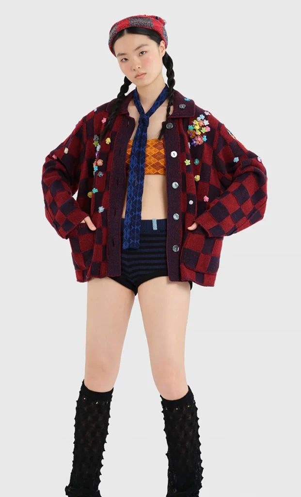 Yan Yan knits firework check jacket holiday party local hong kong brand